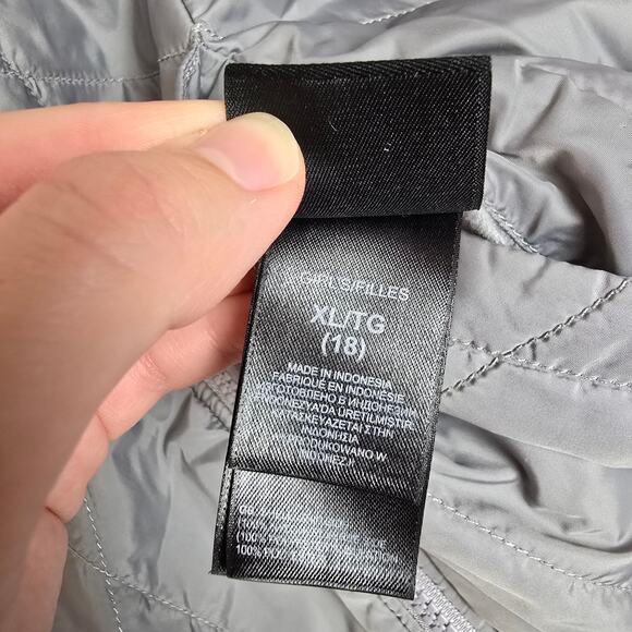 The North Face Girl's Fleece Lined Puffer Jacket Size XL Grey Blue - Picture 3 of 3